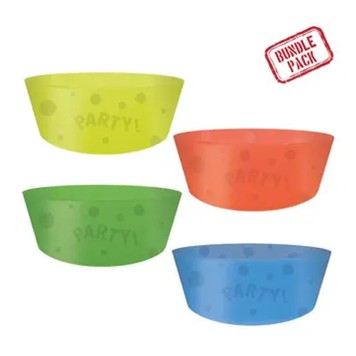 Colour semi-transparent plastic deep plate, set of 4, 12 cm