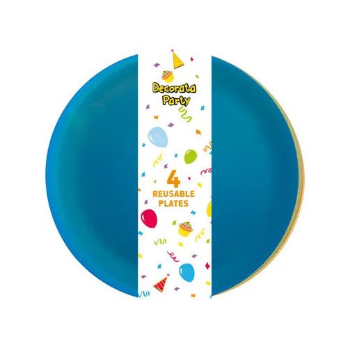Colour semi-transparent plastic plate set of 4