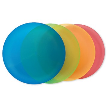 Colour semi-transparent plastic plate set of 4