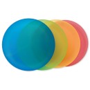 Colour semi-transparent plastic plate set of 4