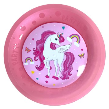 Unicorn Rainbow Colors micro premium plastic dinner plate 21 cm