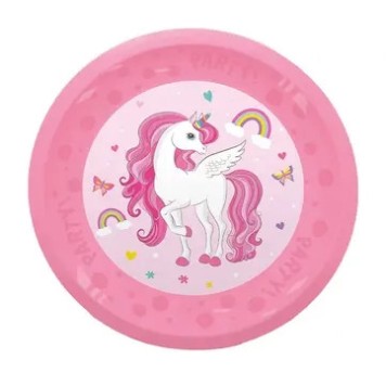 Unicorn Rainbow Colors micro premium plastic dinner plate 4-piece set 21 cm