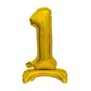 Number B&C Gold Gold mini number 1 foil balloon with base 38 cm