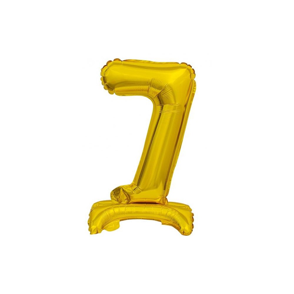 Number B&C Gold Gold mini number 7 foil balloon with base 38 cm