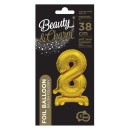 Number B&C Gold Gold Mini Number 8 Foil Balloon with Stand 38 cm