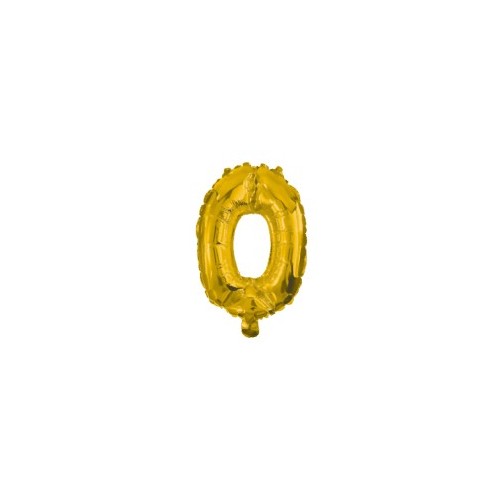 Number Gold, 0-shaped foil balloon 10 cm