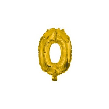Number Gold, 0-shaped foil balloon 10 cm