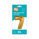 Number Gold Matt Gold 7 Mini Number Foil Balloon 35 cm