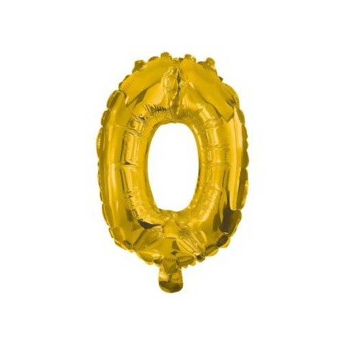 Number Gold, mini number 0 foil balloon 33 cm