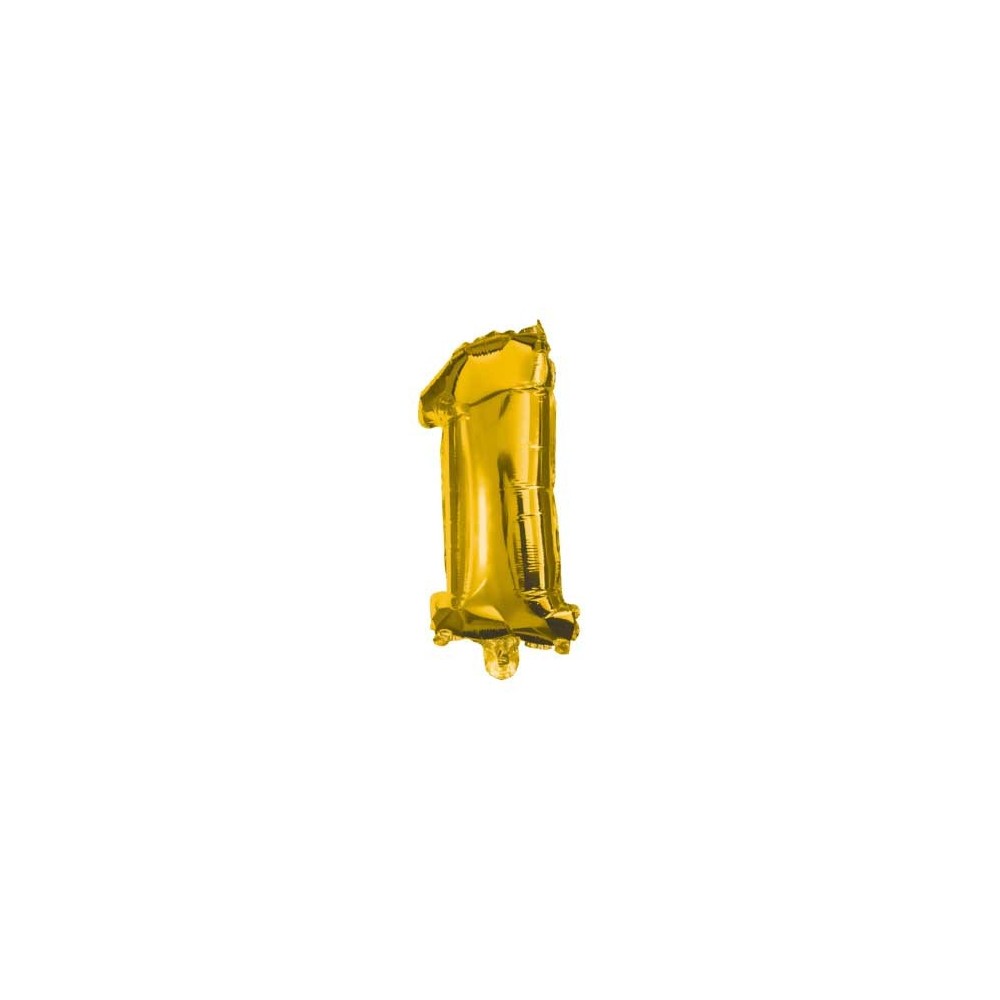 Number Gold, Mini Gold 1 Number Foil Balloon 33 cm