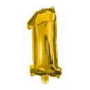 Number Gold, Mini Gold 1 Number Foil Balloon 33 cm