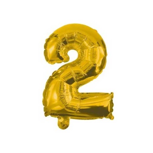 Number Gold, Gold mini number 2 foil balloon 32 cm