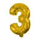 Number Gold, Gold mini number 3 foil balloon 31 cm