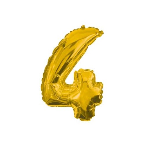 Number Gold, Gold mini number 4 foil balloon 33 cm