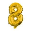 Number Gold, Golden mini number 8 foil balloon 33 cm