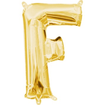 Number Gold, Gold mini F letter foil balloon 33 cm