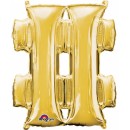 Number Gold, Gold mini foil balloon hashtag icon 33 cm