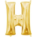 Number Gold, Gold mini H letter foil balloon 33 cm