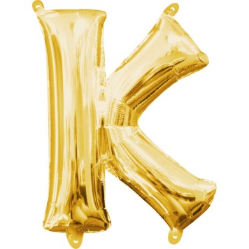 Number Gold, Gold mini K letter foil balloon 33 cm