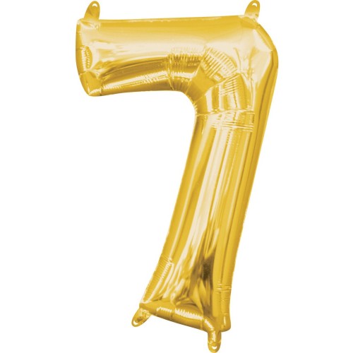 Number Gold, Gold mini number foil balloon number 7 - 40 cm