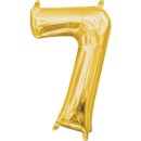 Number Gold, Gold mini number foil balloon number 7 - 40 cm