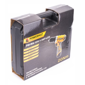 Wkrętarka wiertarka akumulatorowa PM-WA-12V-1.5AT-LCD