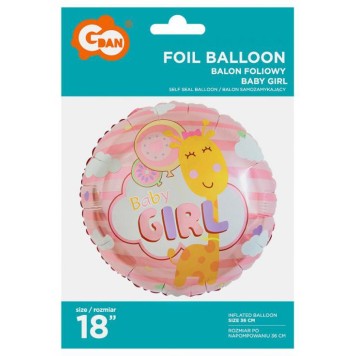 Happy Birthday Baby Girl Foil Balloon 36 cm