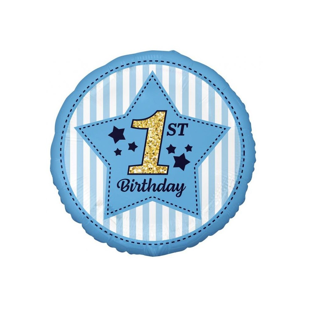 First Birthday Blue foil balloon 36 cm