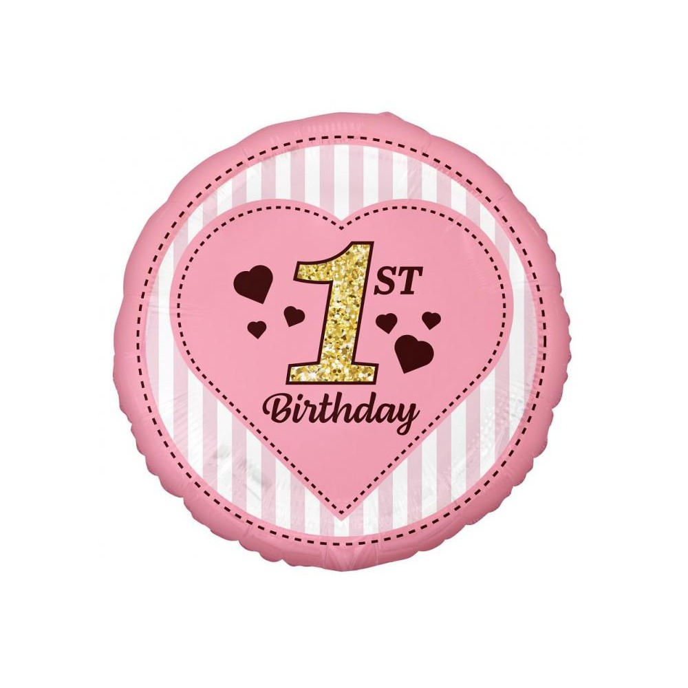 First Birthday Pink foil balloon 36 cm