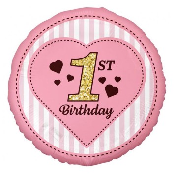 First Birthday Pink foil balloon 36 cm