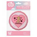 First Birthday Pink foil balloon 36 cm