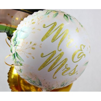 Wedding Mr & Mrs, foil balloon 36 cm