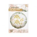 Wedding Mr & Mrs, foil balloon 36 cm