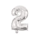 Number Silver Number 2 Foil Balloon 10 cm