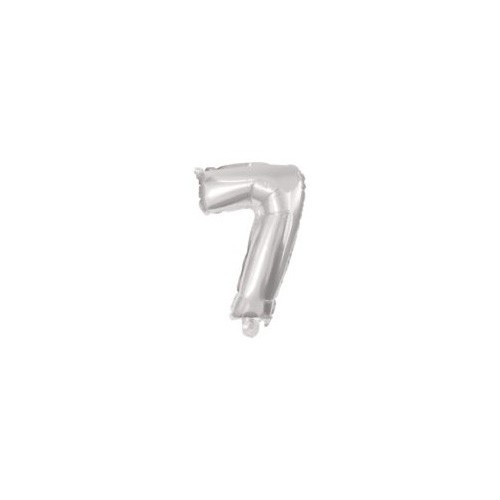 Number Silver, Silver number 7 foil balloon 10 cm