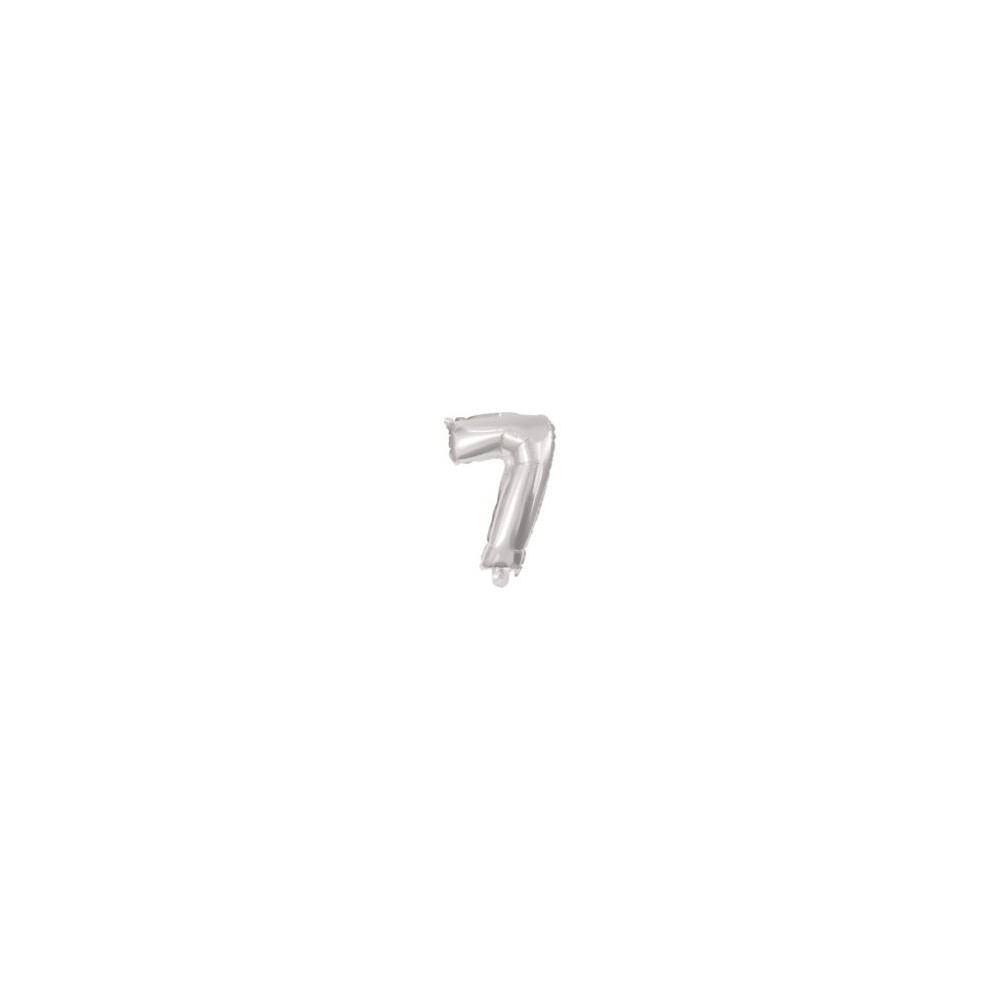 Number Silver, Silver number 7 foil balloon 10 cm