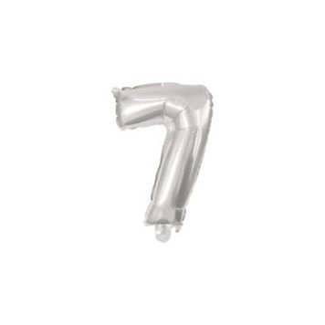Number Silver, Silver number 7 foil balloon 10 cm
