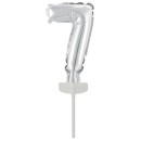Number Silver 7th Number Foil Balloon for Cake 13 cm