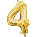 Number Gold, Gold mini number foil balloon 4, 40 cm