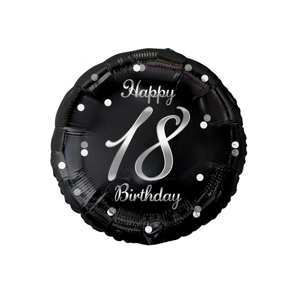 Happy Birthday B&C Silver Happy Birthday 18 foil balloon 36 cm