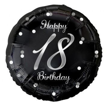 Happy Birthday B&C Silver Happy Birthday 18 foil balloon 36 cm