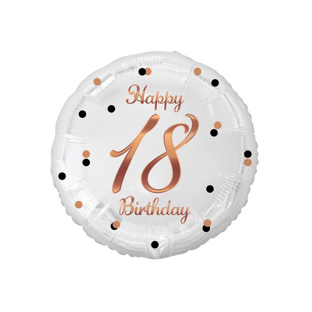Happy Birthday B&C White Happy Birthday 18 foil balloon 36 cm