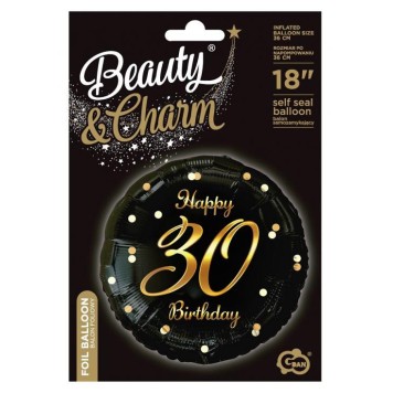 Happy Birthday B&C Gold Happy Birthday 30 foil balloon 36 cm