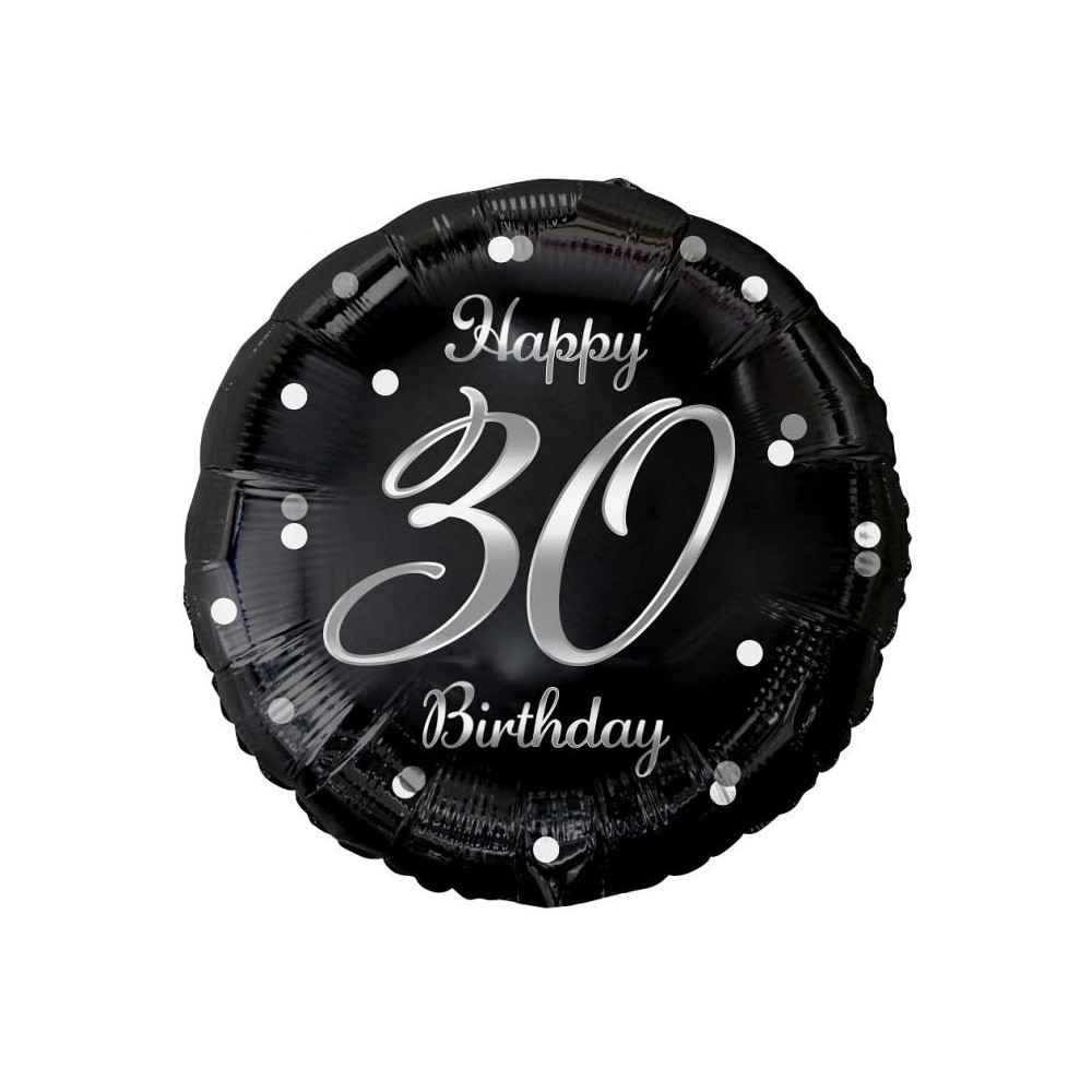 Happy Birthday B&C Silver Happy Birthday 30 foil balloon 36 cm