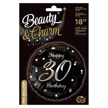 Happy Birthday B&C Silver Happy Birthday 30 foil balloon 36 cm