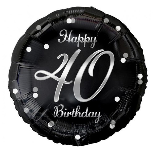 Happy Birthday B&C Silver Happy Birthday 40 foil balloon 36 cm