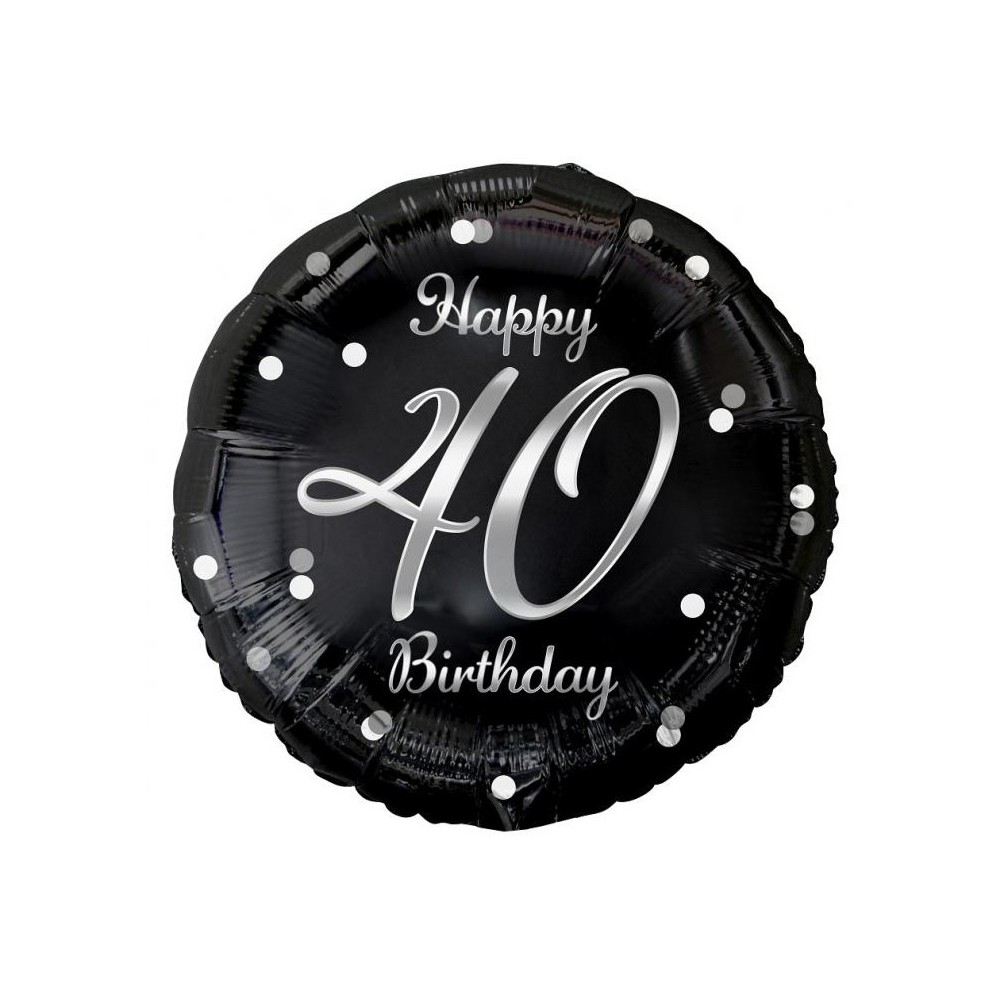 Happy Birthday B&C Silver Happy Birthday 40 foil balloon 36 cm