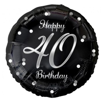 Happy Birthday B&C Silver Happy Birthday 40 foil balloon 36 cm