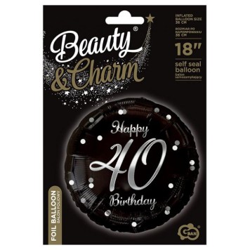 Happy Birthday B&C Silver Happy Birthday 40 foil balloon 36 cm