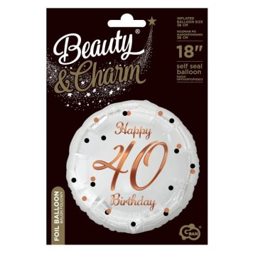 Happy Birthday B&C White Happy Birthday 40 foil balloon 36 cm